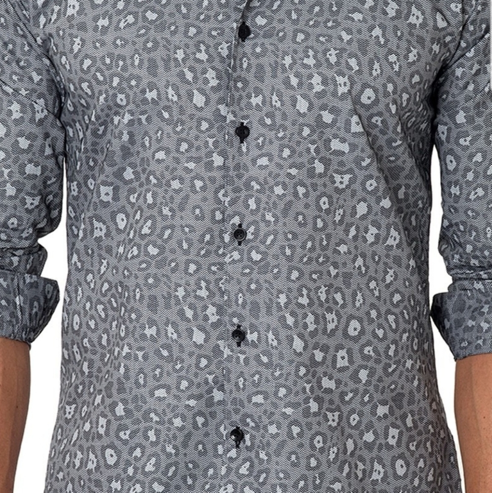 Jared Lang Animal Print Long Sleeve Trim Fit Shirt - Picture 3 of 4